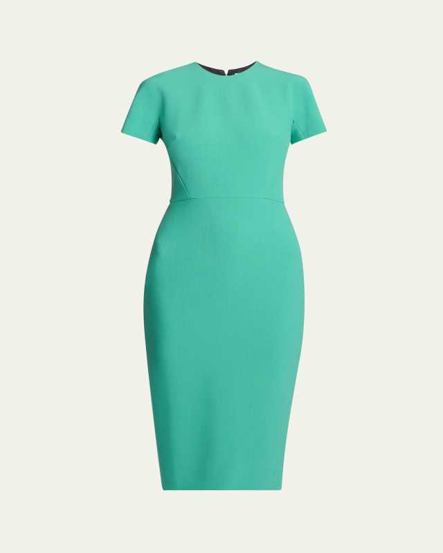Fitted Wool Midi Dress